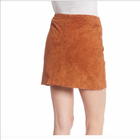 NWT Blank NYC Brown Suede Western Leather Skirt Size 31/12 - Picture 2 of 8
